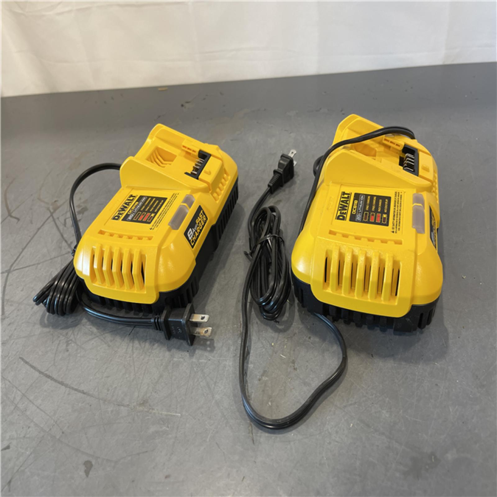 AS-IS - DeWalt 20V MAX / 60V MAX FLEXVOLT Lithium-Ion Fan Cooled Fast Battery Charger (Set of 2)