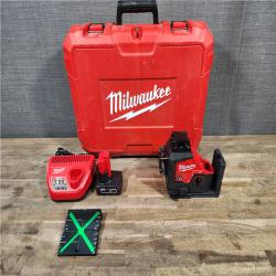 HOUSTON LOCATION - AS-IS Milwaukee-3632-21 M12 Green Beam Laser 360° 3-Plane Kit