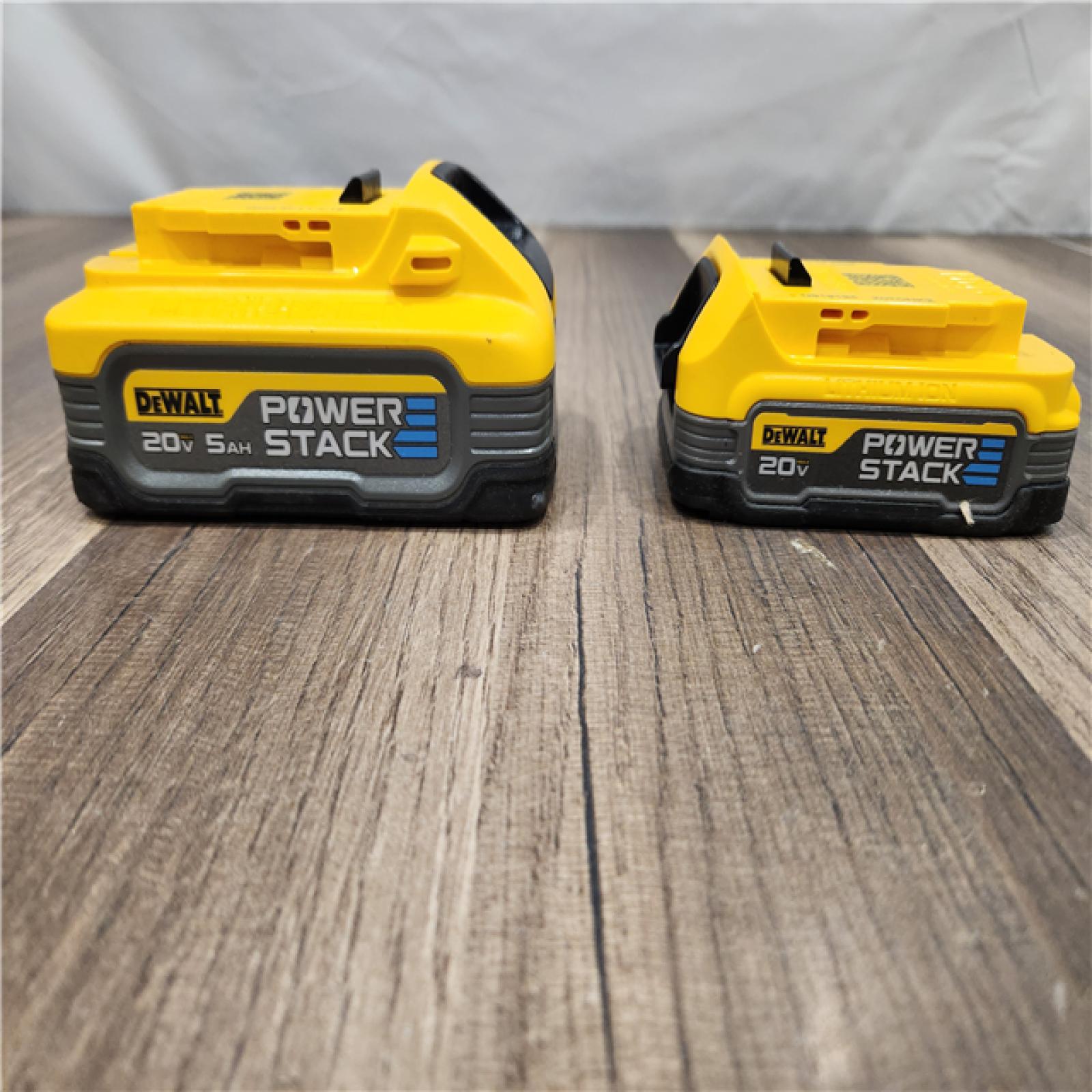 AS-IS - DeWalt 20V MAX POWERSTACK DCBP315-2C Lithium-Ion 1.7Ah and 5Ah Battery and Charger Starter Kit 3 Pc