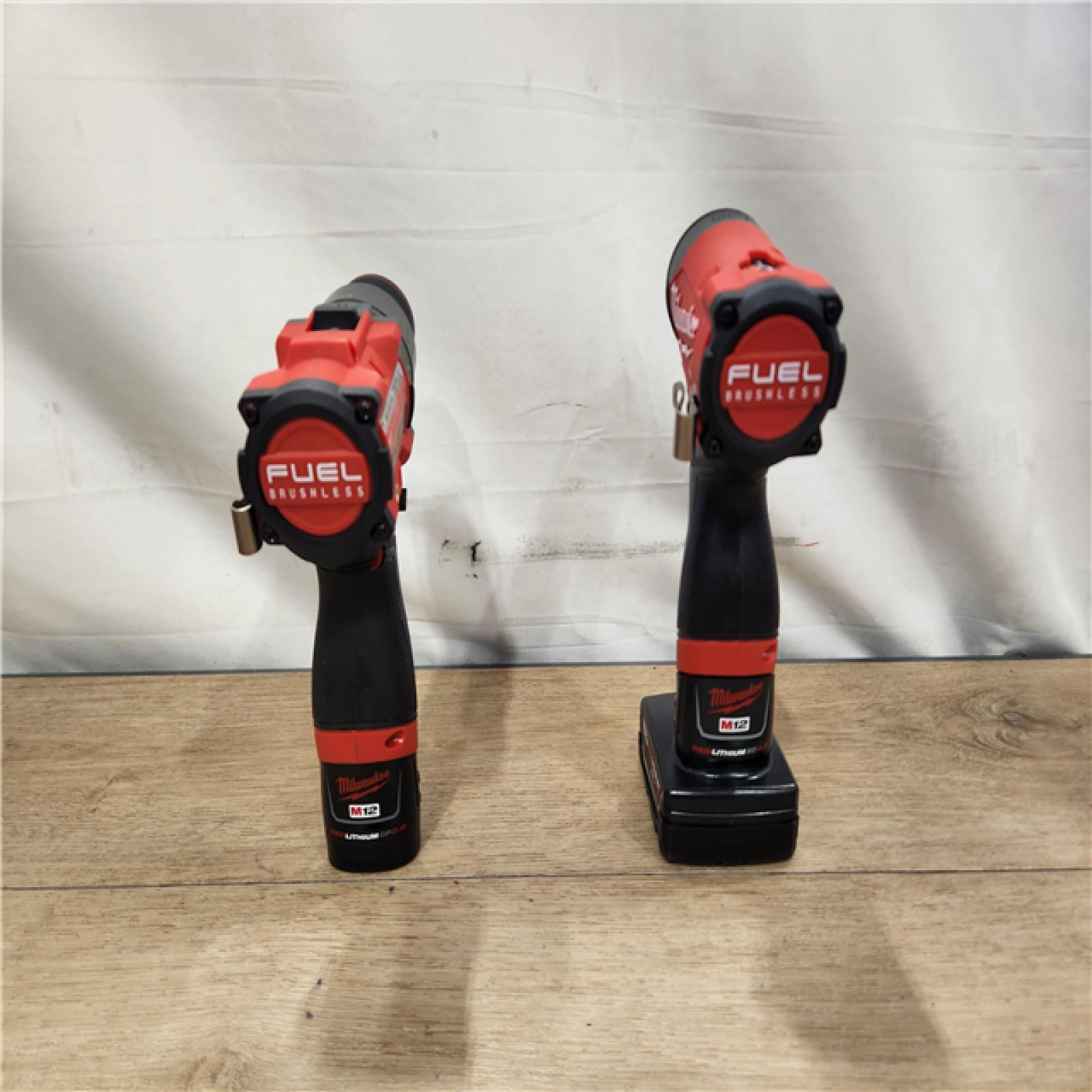 AS-IS- Milwaukee FUEL 12-Volt Lithium-Ion Brushless Cordless Hammer Drill and Impact Driver Combo Kit