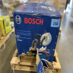 AS-IS - Bosch 15 Amp 12 in. Corded Dual-Bevel Sliding Glide Miter Saw with 60 Tooth Saw Blade