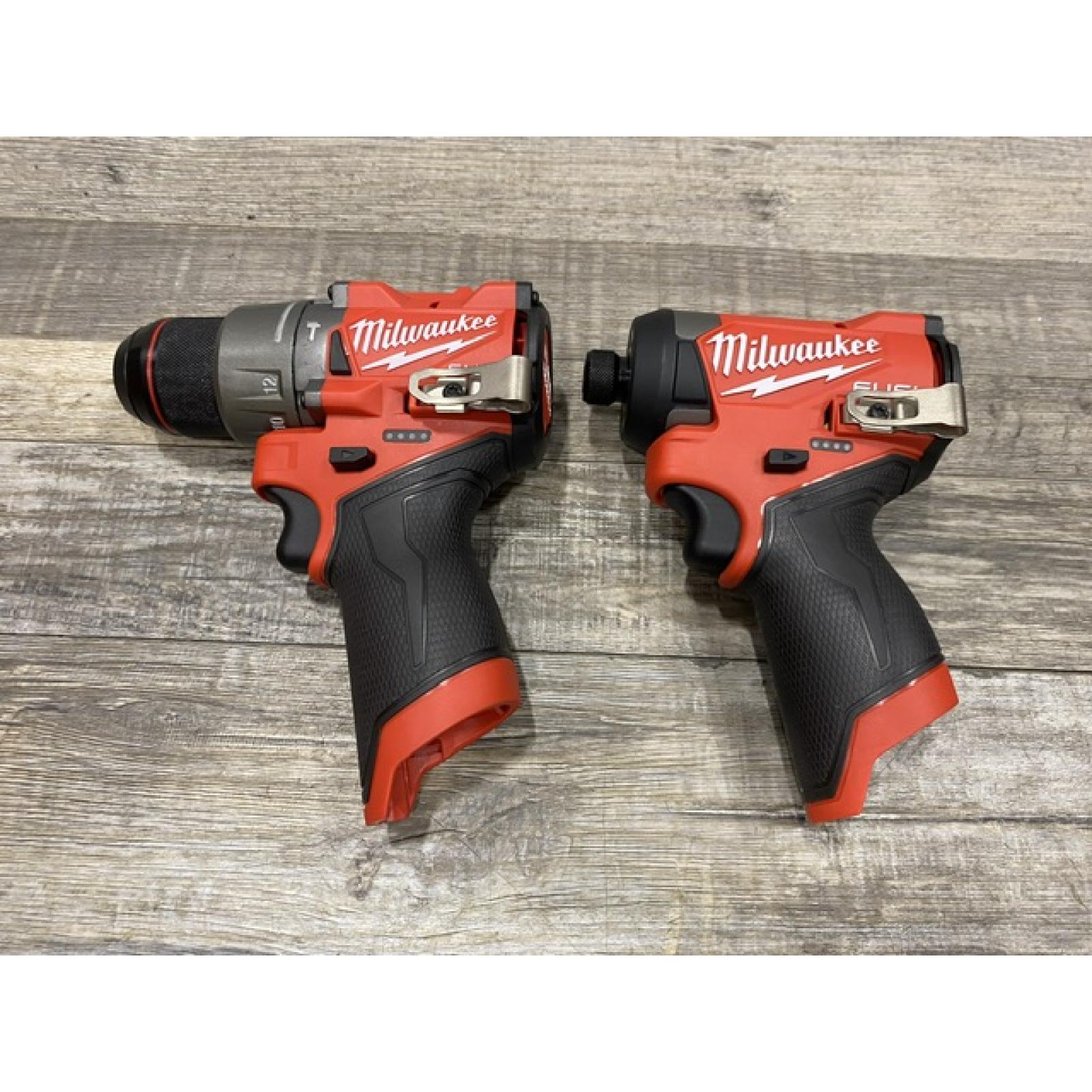 AS-IS Milwaukee FUEL 12-Volt Lithium-Ion Brushless Cordless Hammer Drill and Impact Driver Combo Kit