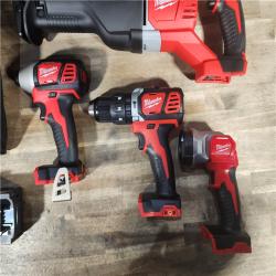HOUSTON LOCATION - AS-IS (APPEARS LIKE NEW) MILWAUKEE M18 18V Lithium-Ion Cordless Combo Tool Kit with Two 3.0Ah Batteries, 1-Charger, 1-Tool Bag (4-Tool)