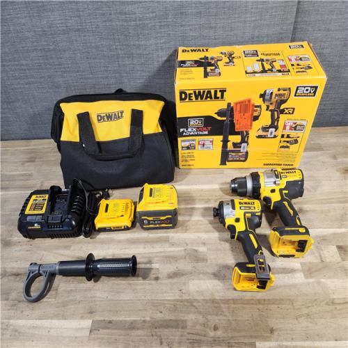 HOUSTON LOCATION - AS-IS DEWALT 20V MAX Cordless Brushless Hammer Drill/Driver 2 Tool Combo Kit with FLEXVOLT ADVANTAGE