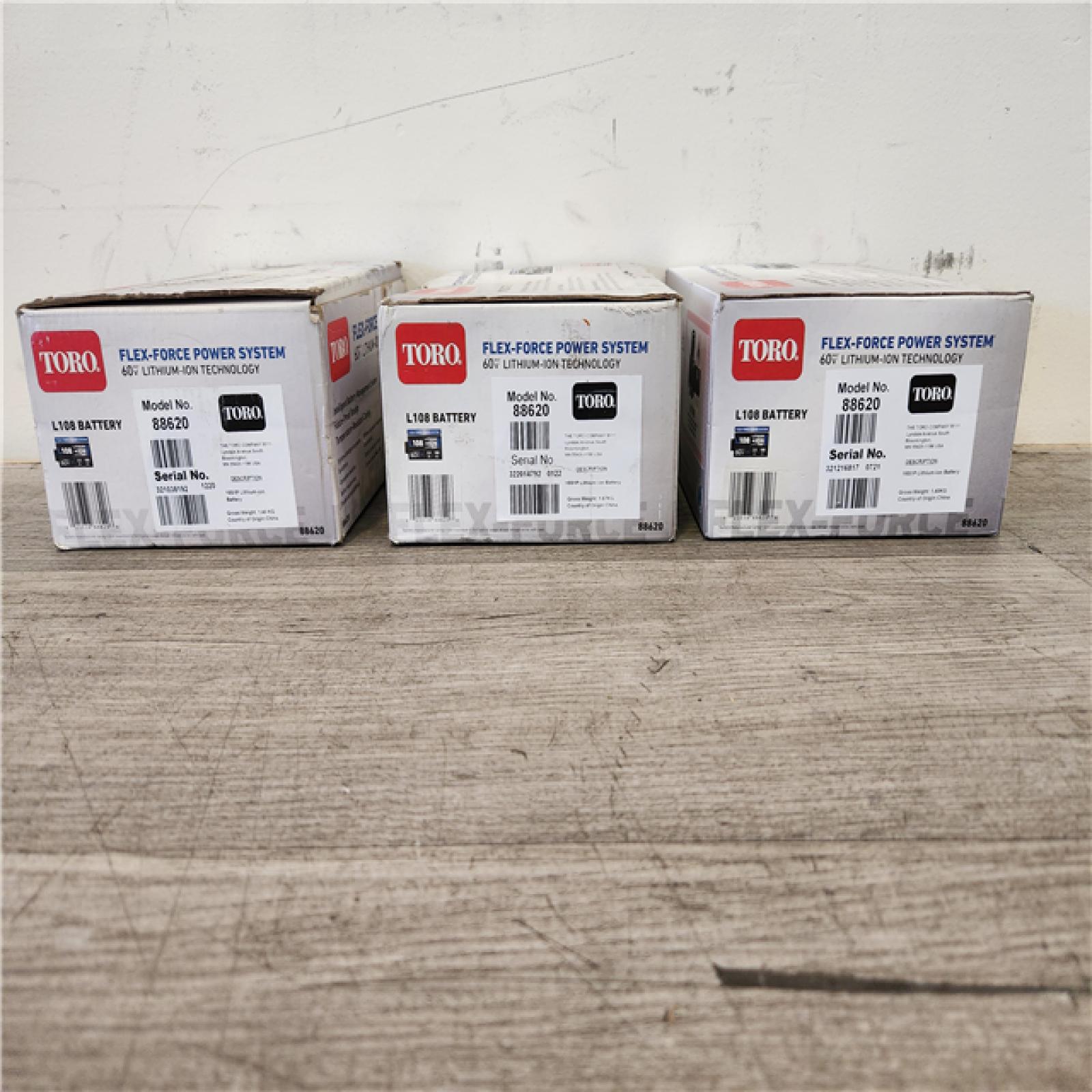 Phoenix Location NEW Toro 60V MAX* Flex-Force 2.5Ah Lithium-Ion Battery (3 Pack)