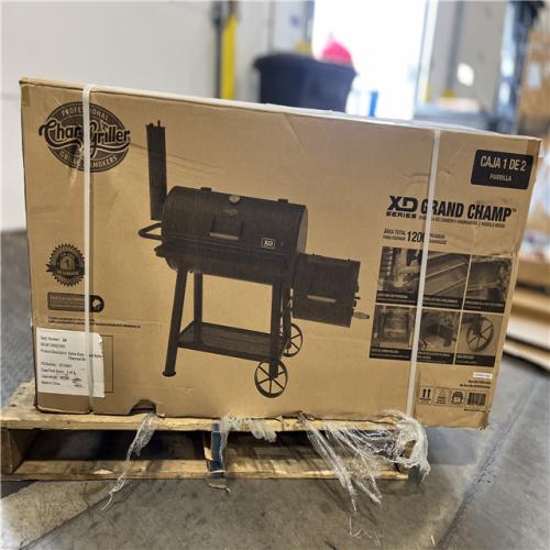 DALLAS LOCATION - Char-Griller Charcoal Grill/Offset Smoker Extreme Duty Steel Black