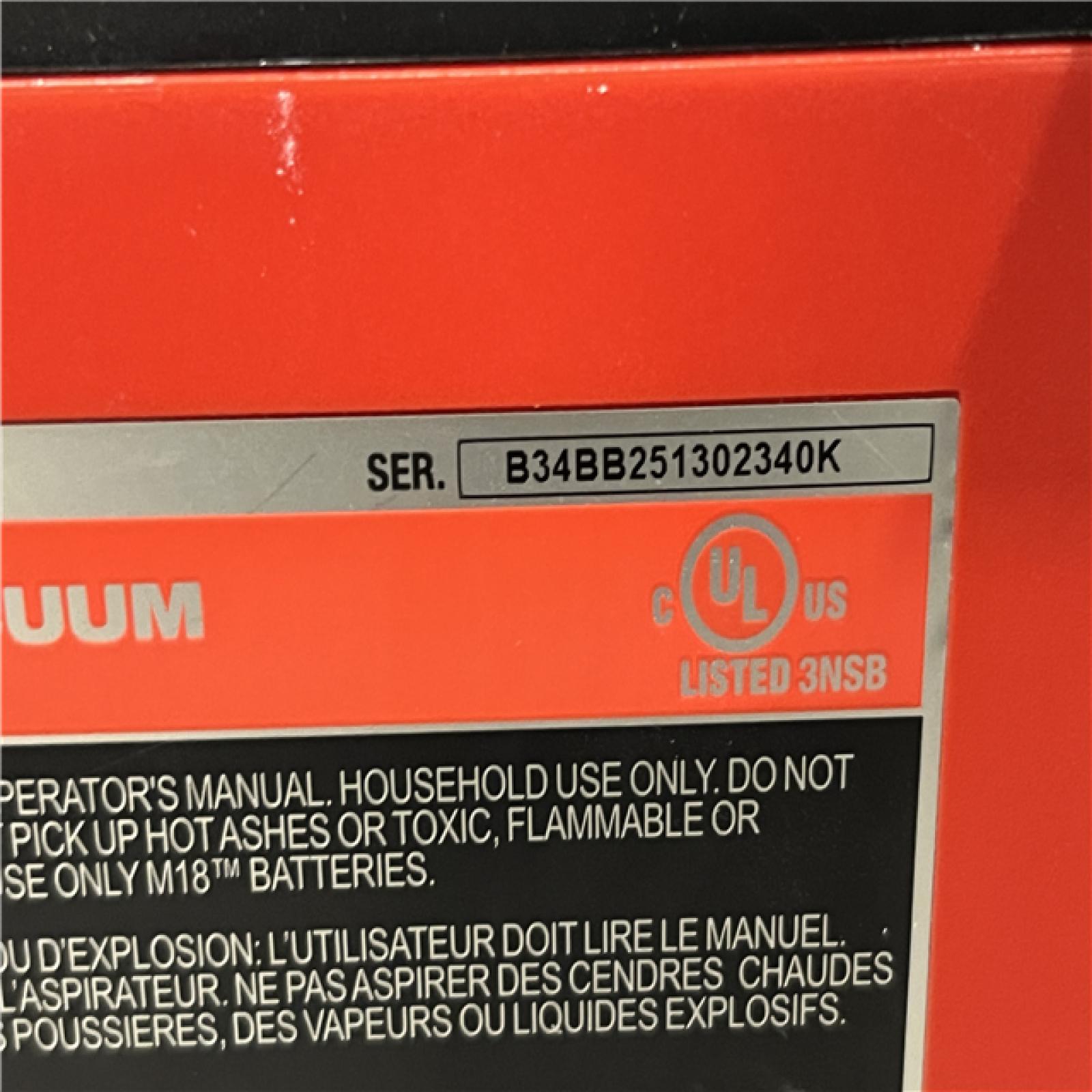 AS-IS Milwaukee 18-Volt 2 Gal. Lithium-Ion Cordless Wet/Dry Vacuum (Vacuum-Only)