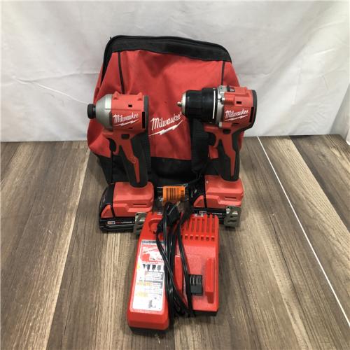 AS-IS Milwaukee 18V Lithium-Ion Brushless Cordless Compact Drill/Impact Combo Kit