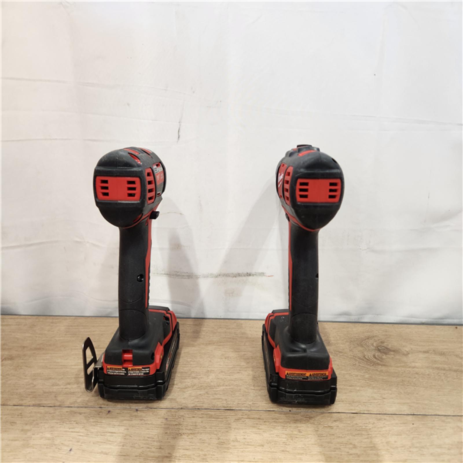 AS-IS- Milwaukee 18V Lithium-Ion Cordless Drill Driver/Impact Driver Combo Kit