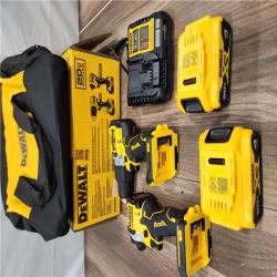 AS-IS DEWALT 20V MAX XR Hammer Drill and ATOMIC Impact Driver 2 Tool Cordless Combo Kit with (2) 4.0Ah Batteries, Charger, and Bag