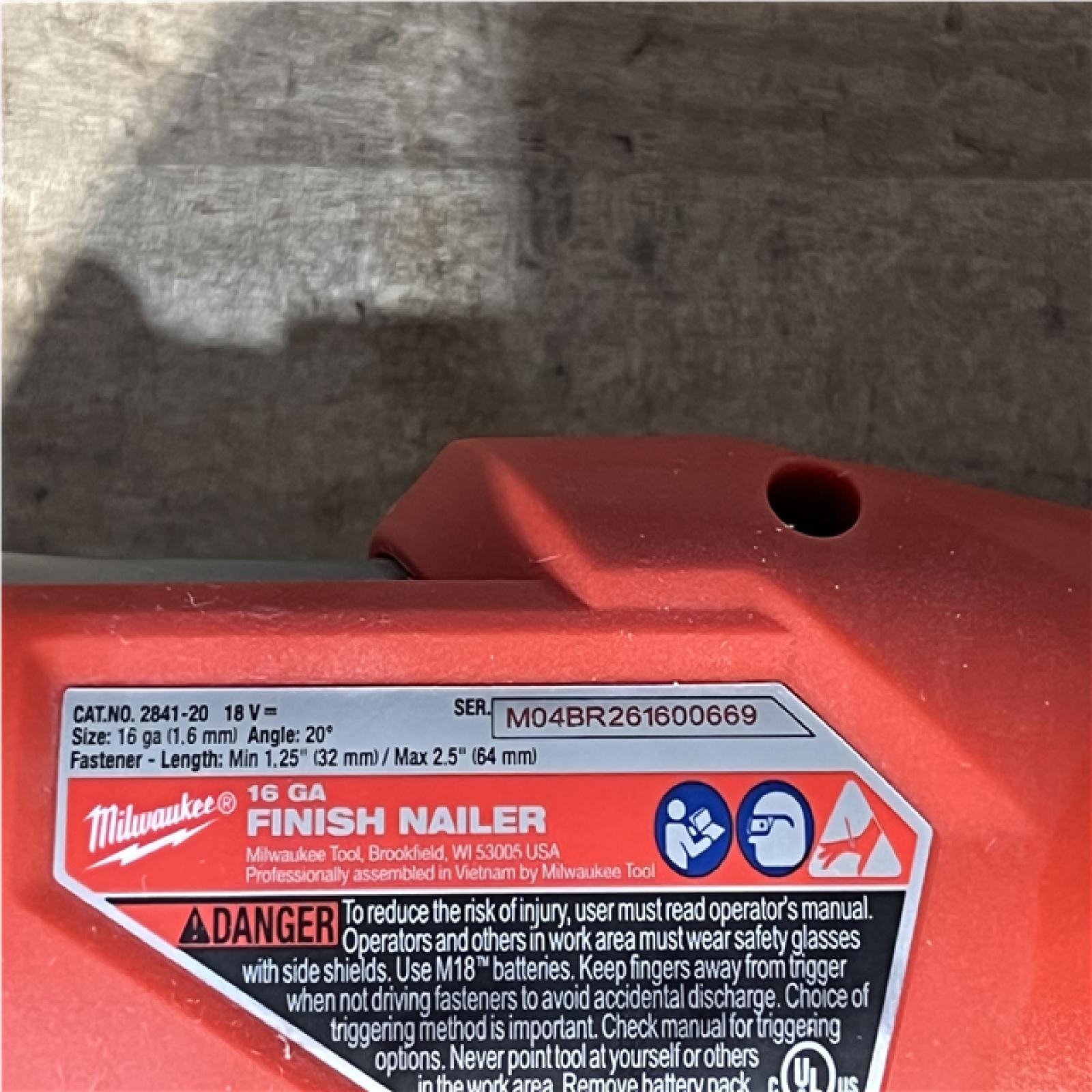 Houston Location AS-IS Milwaukee FUEL 18-Volt Lithium-Ion Brushless Cordless Gen II 16-Gauge Angled Finish Nailer (Tool-Only)