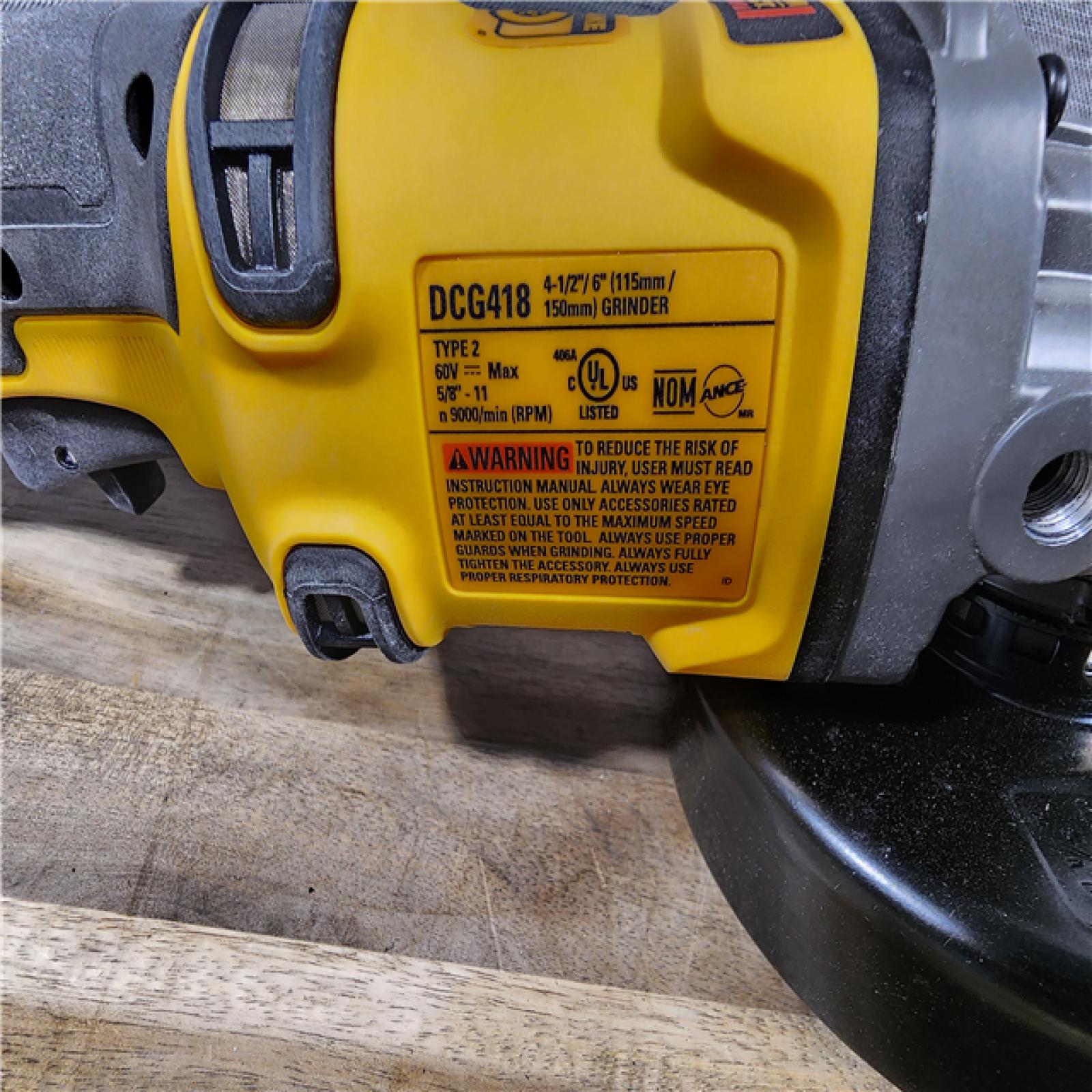 HOUSTON LOCATION - AS-IS DEWALT 60V MAX Cordless Brushless 4.5 in. to 6 in. Small Angle Grinder with Kickback Brake (Tool Only)