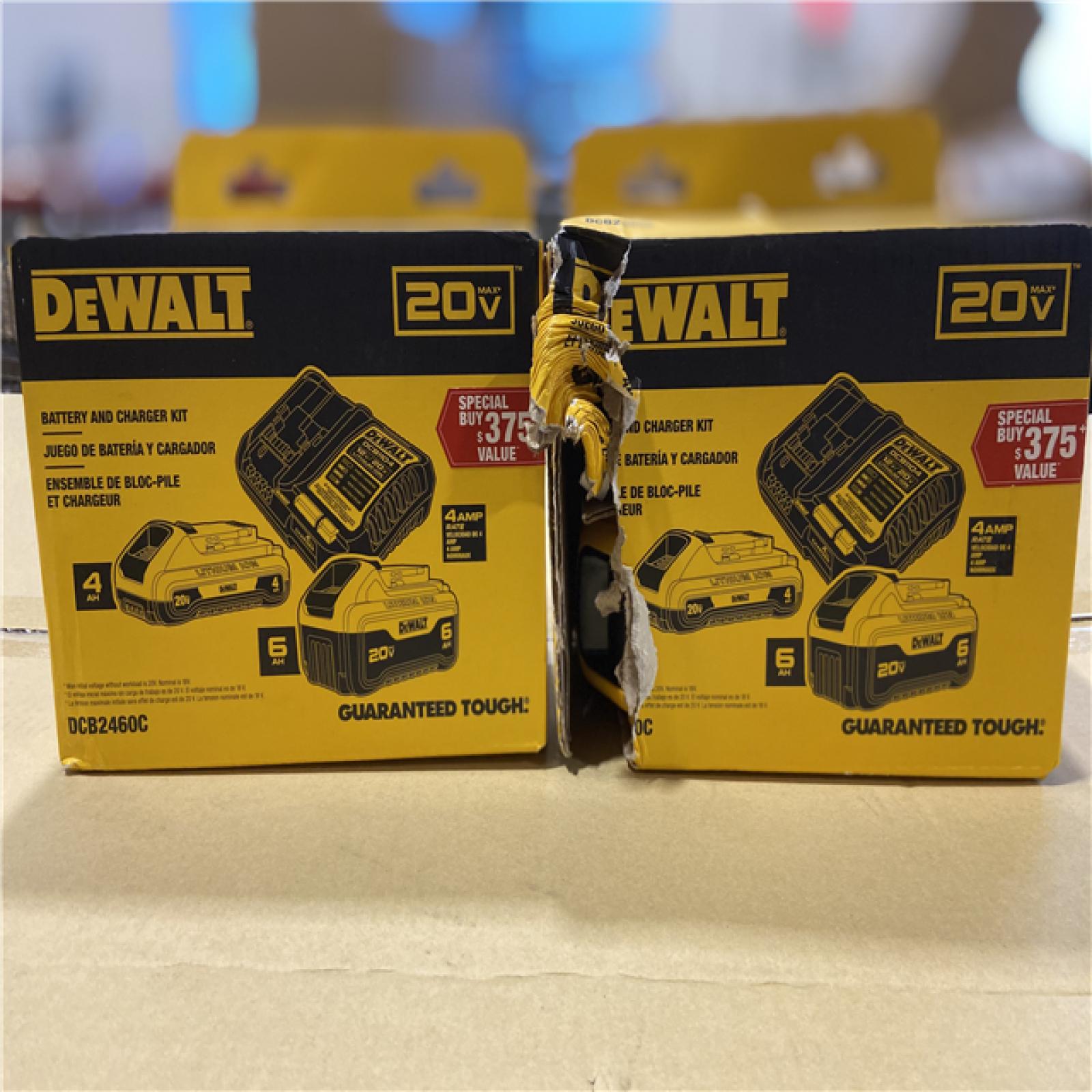 AS-IS - DEWALT 20V MAX Lithium-Ion 6.0Ah and 4.0Ah Battery and Charger Starter Kit (2 PACK)
