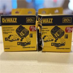AS-IS - DEWALT 20V MAX Lithium-Ion 6.0Ah and 4.0Ah Battery and Charger Starter Kit (2 PACK)