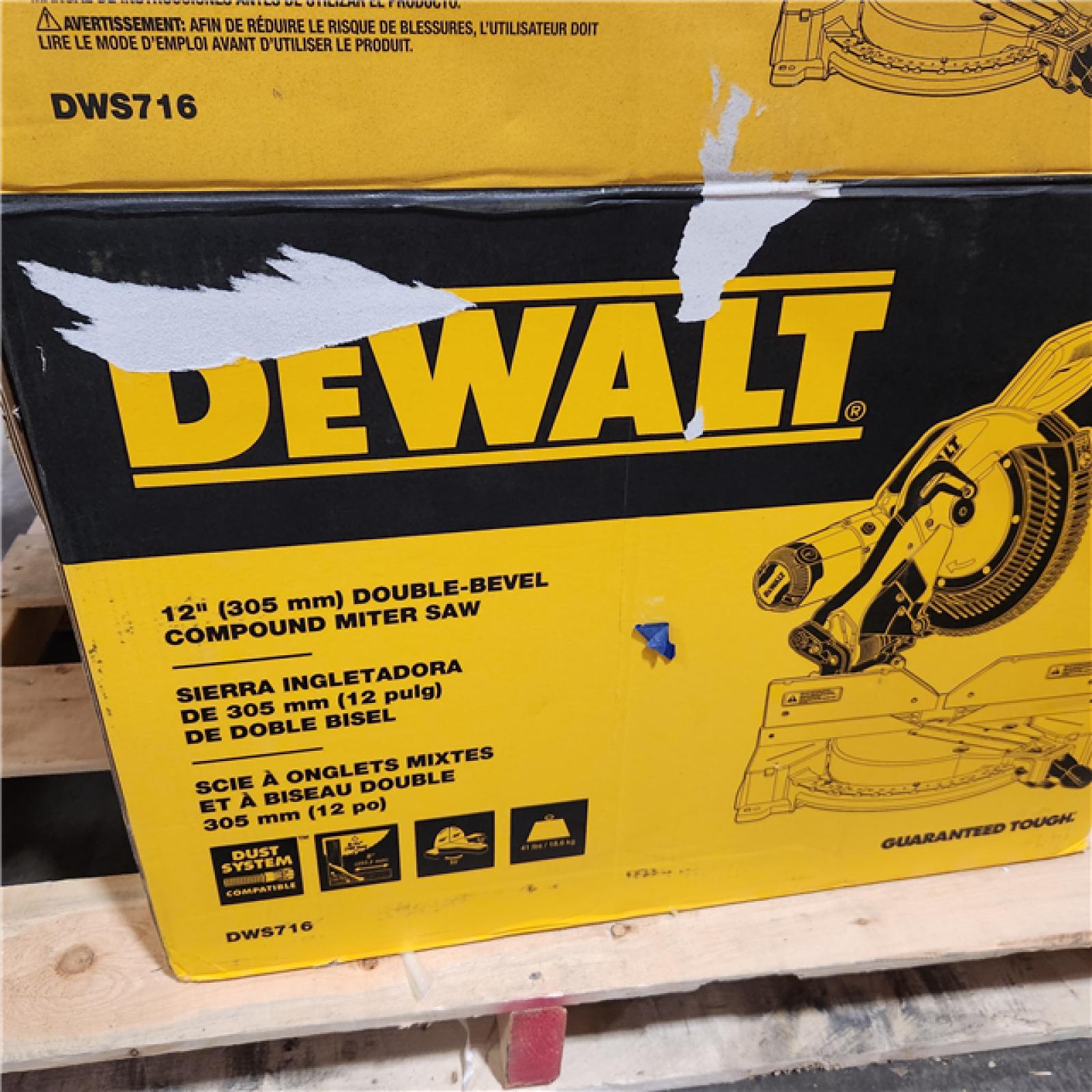 As-Is- DeWalt 15 Amp Corded 12 in. Compound Double Bevel Miter Saw