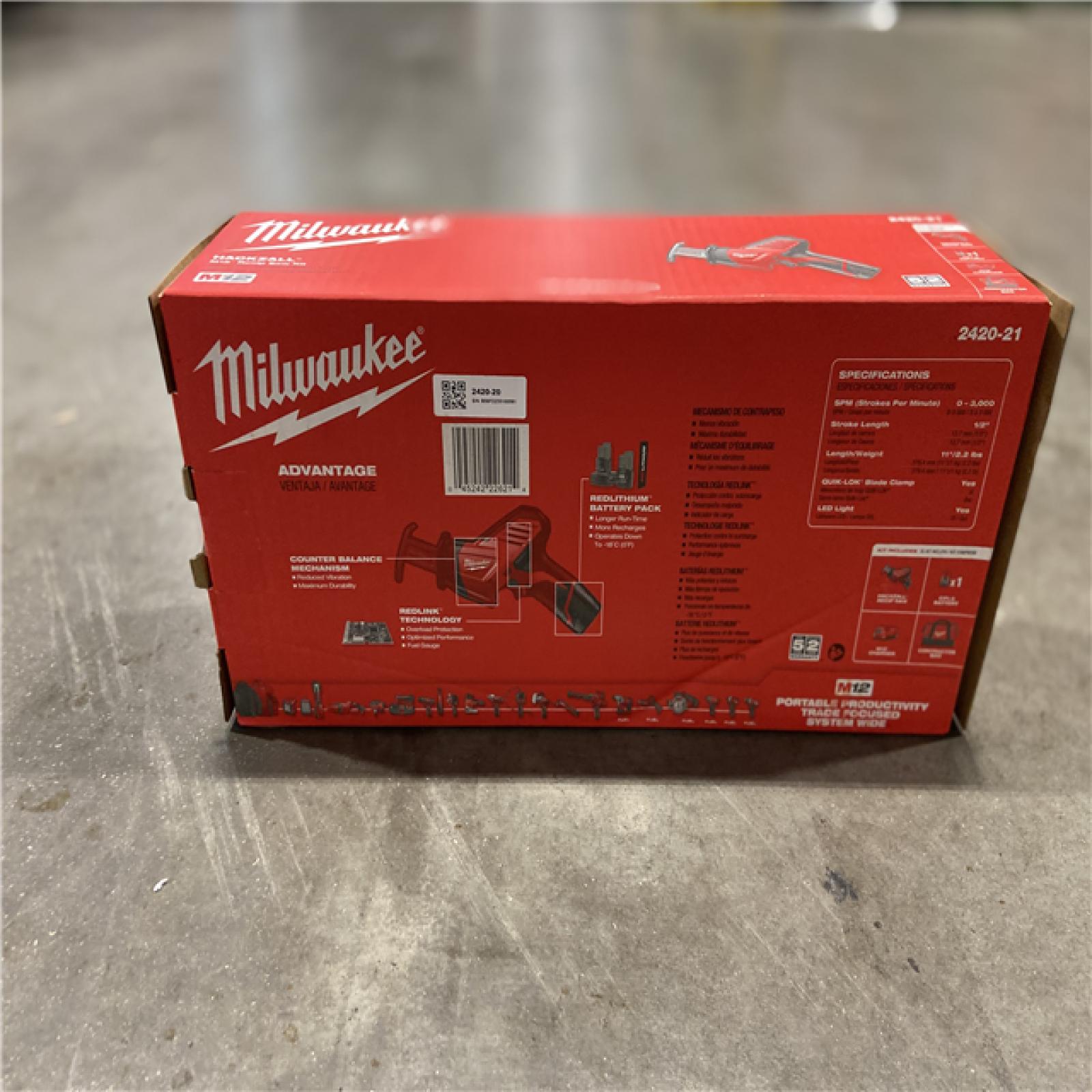 NEW! - Milwaukee M12 12V Lithium-Ion HACKZALL Cordless Reciprocating Saw Kit with One 1.5Ah Battery, Charger and Tool Bag