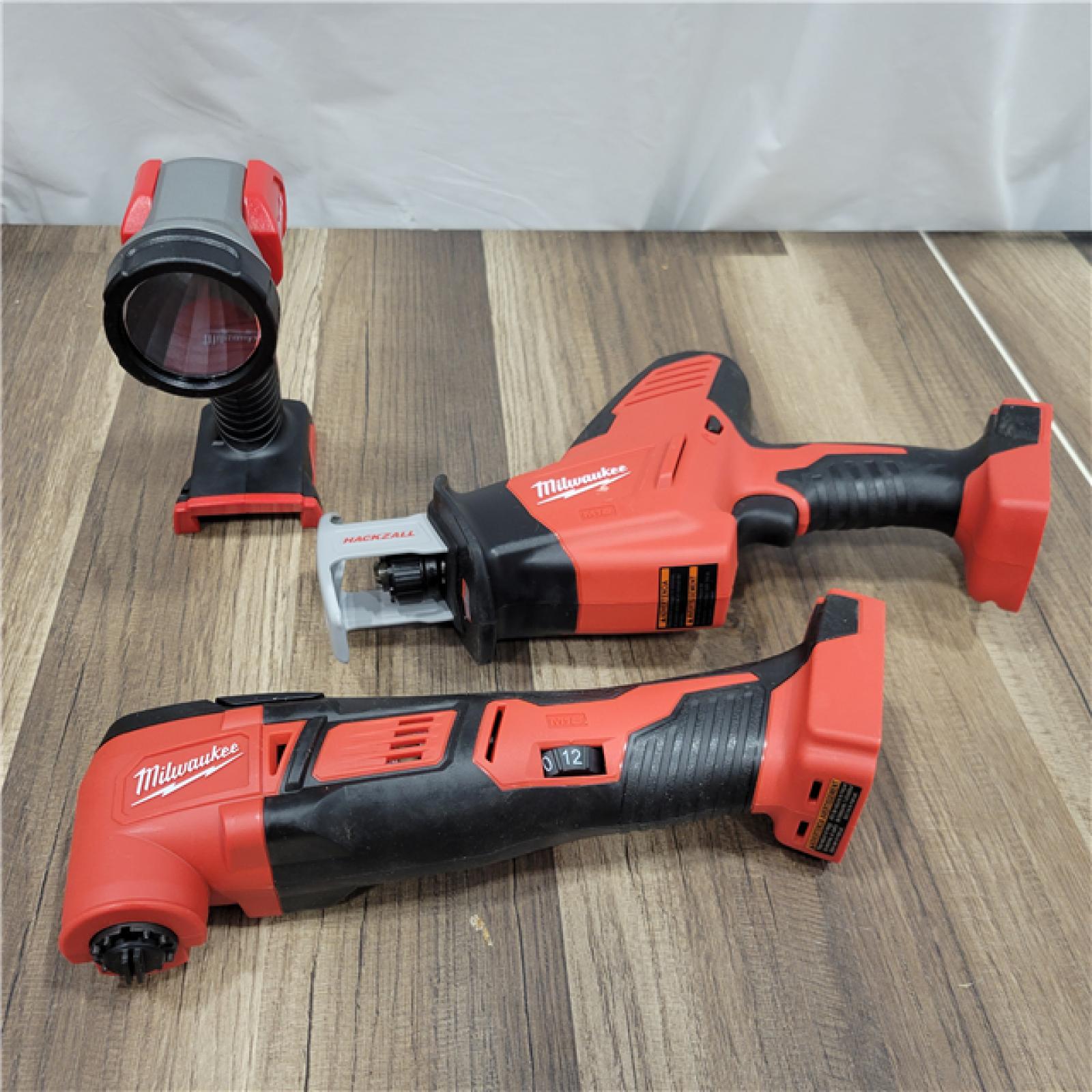 AS-IS Milwaukee M18 18V Lithium-Ion Cordless Combo Kit (5-Tool) with (2) Batteries, Charger and Tool Bag