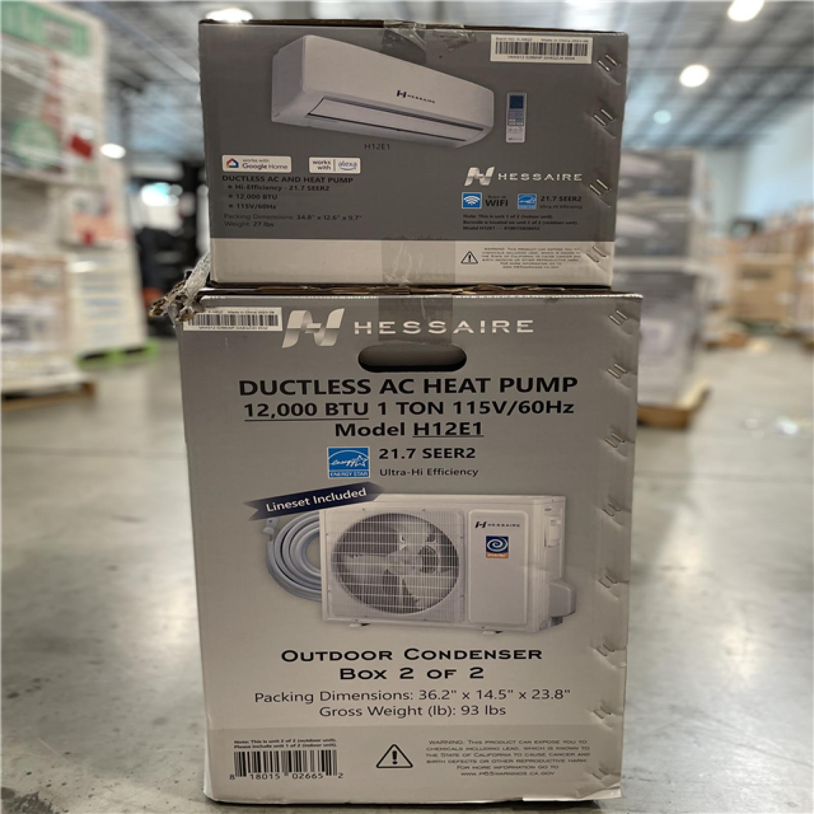NEW! - Hessaire 12 000 BTU Mini Split Heat Pump
