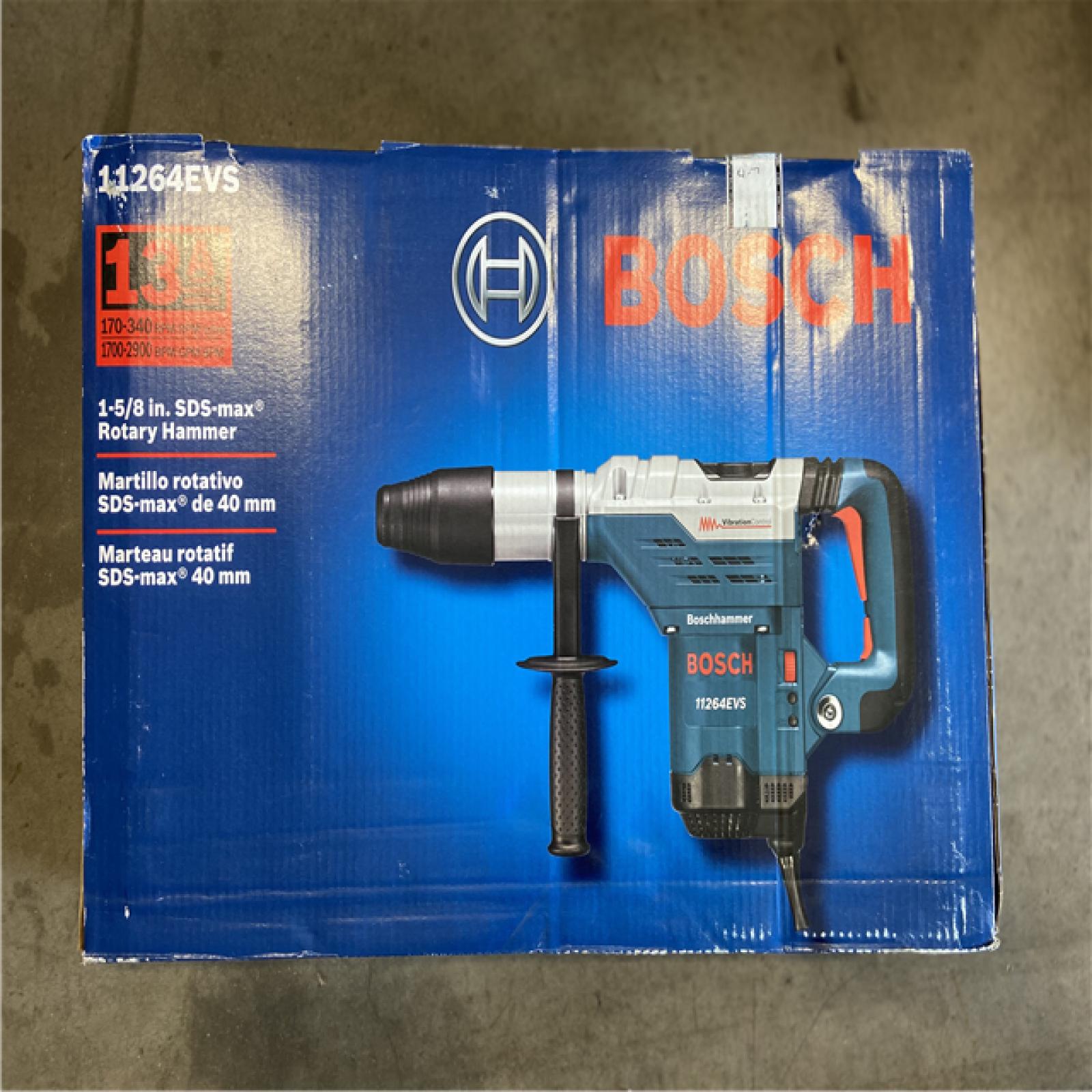 NEW! - Bosch 13 Amp Corded 1-5/8 in. SDS-max Variable Speed Rotary Hammer Drill with Auxiliary Side Handle and Carrying Case