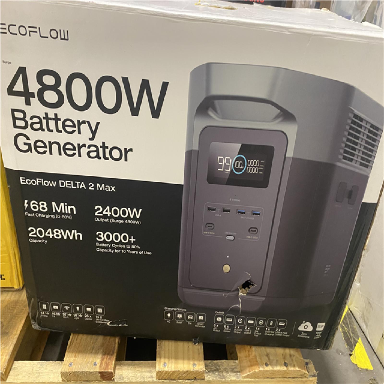 Dallas Location - As-Is EcoFlow Battery Generator DELTA 2 Max Solar Generator