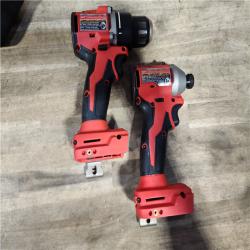 HOUSTON LOCATION - AS-IS Milwaukee M18 18V Lithium-Ion Brushless Cordless Compact Drill/Impact Combo Kit (2-Tool) W/(2) 2.0 Ah Batteries  Charger & Bag