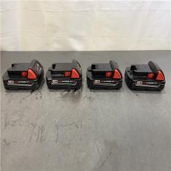 AS-IS - Milwaukee M18 18-Volt Lithium-Ion Compact Battery Pack 2.0Ah (4 Pack) W/ Charger