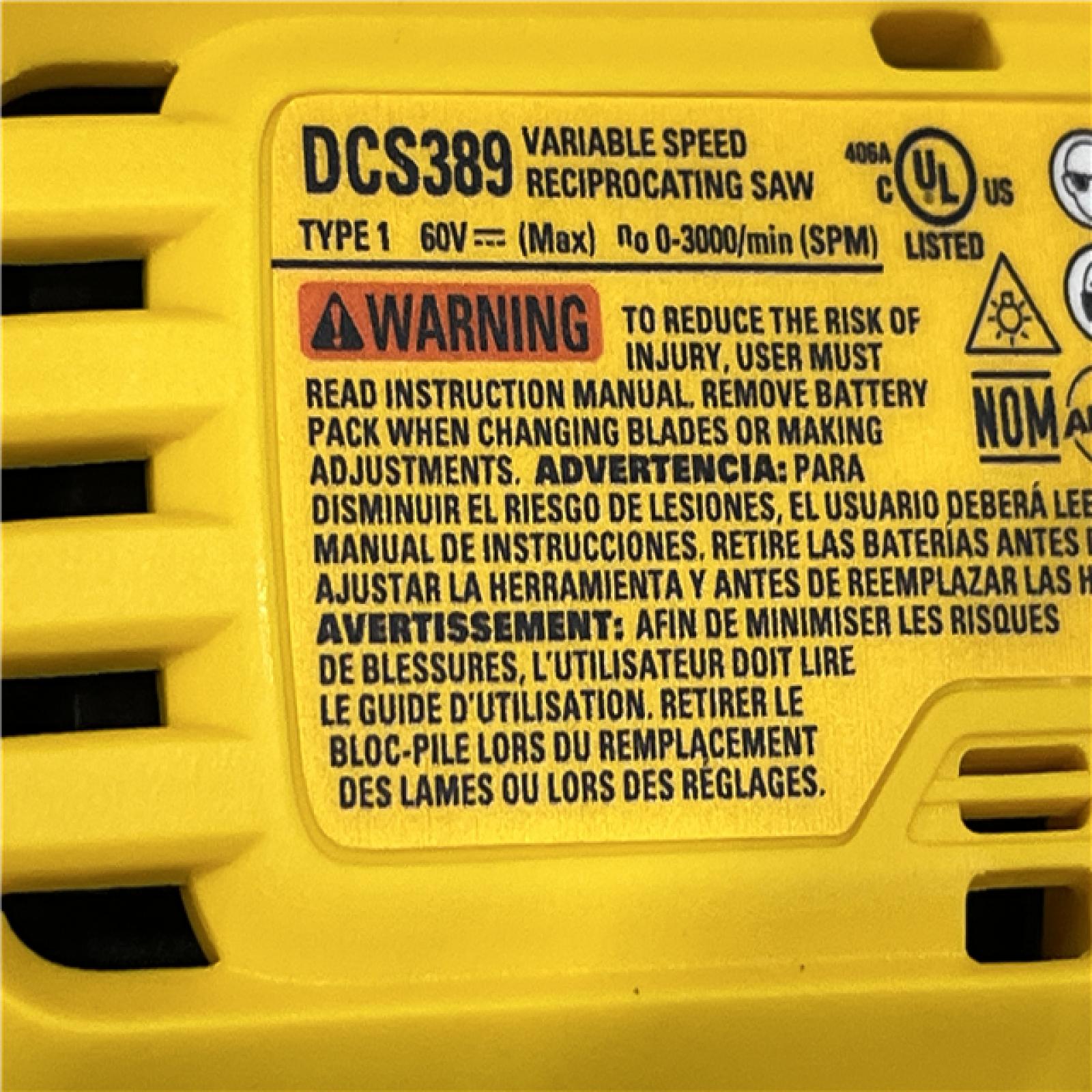 AS-IS DEWALT FLEXVOLT 60V MAX Cordless Brushless Reciprocating Saw (Tool Only)