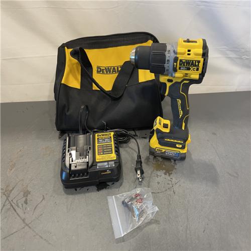 AS-IS - DEWALT 20V Compact Cordless 1/2 in. Hammer Drill and 20V MAX POWERSTACK Compact Battery Starter Kit