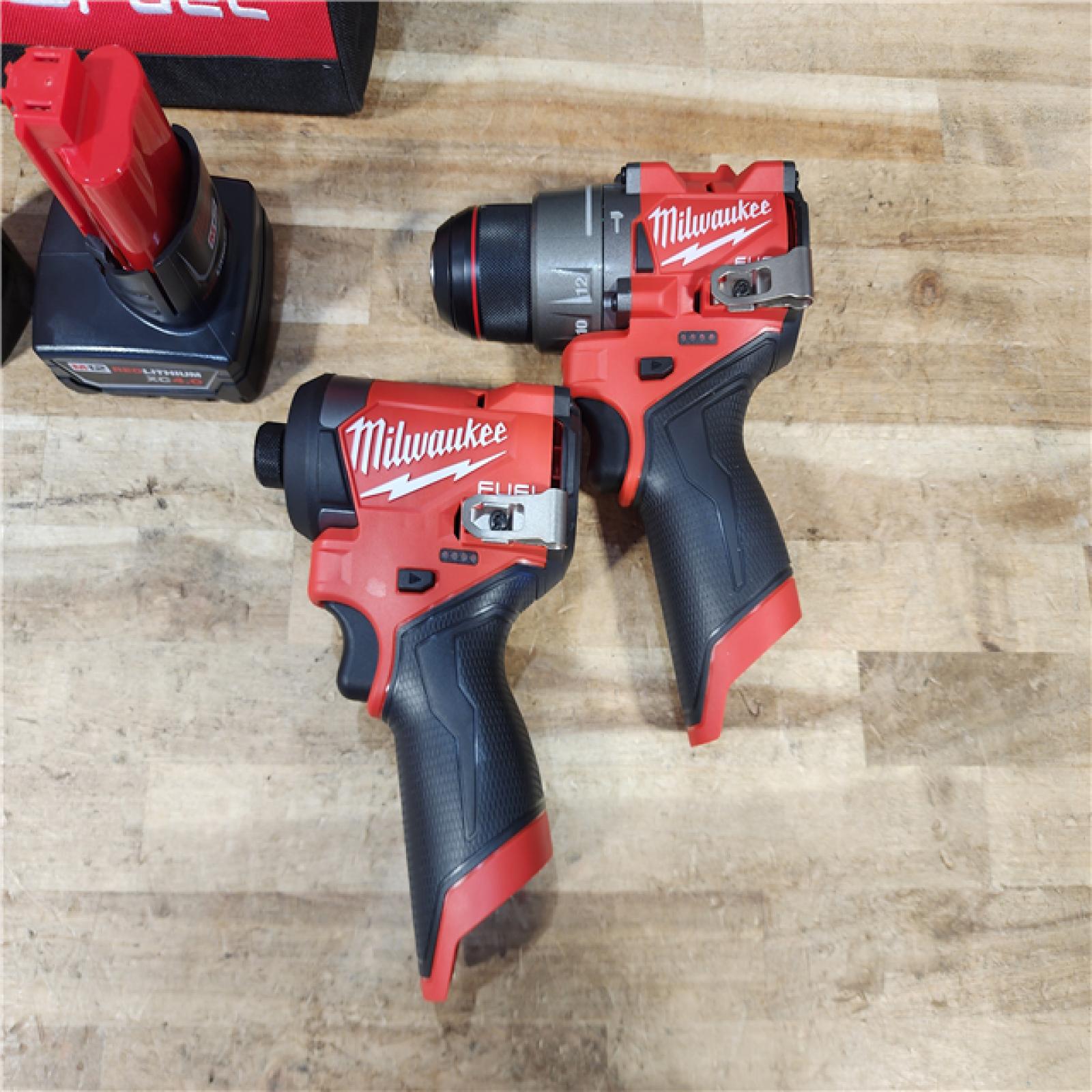 HOUSTON LOCATION - AS - IS Milwaukee FUEL 12-Volt Lithium-Ion Brushless Cordless Hammer Drill and Impact Driver Combo Kit