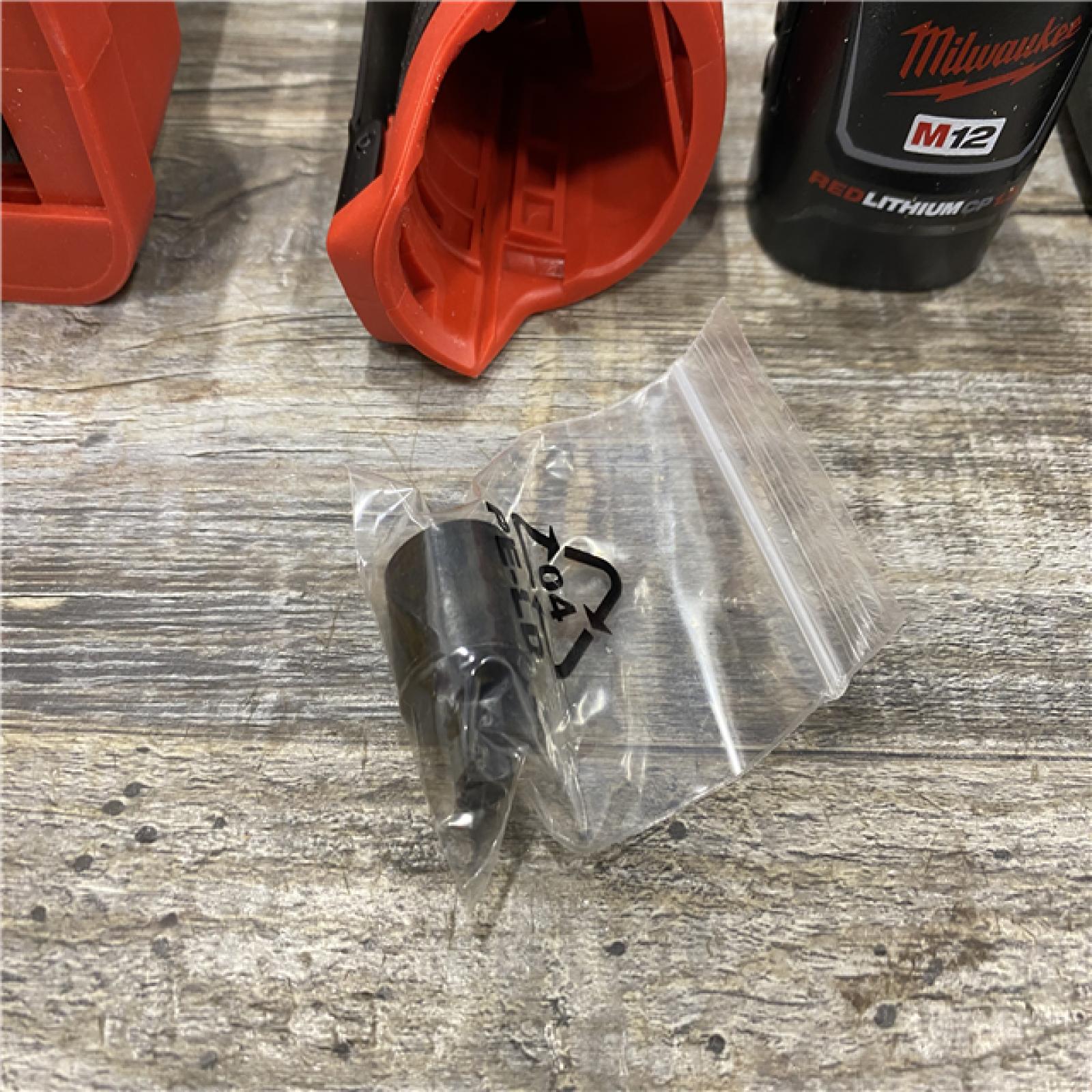 AS-IS Milwaukee 12/18V Lithium-Ion Cordless 3/8 in. Ratchet and 1/2 in. High Torque Impact Wrench with Friction Ring Combo Kit