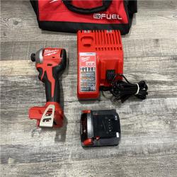 AS-IS Milwaukee 18-Volt Lithium-Ion Compact Brushless Cordless 1/4 in. Impact Driver Kit