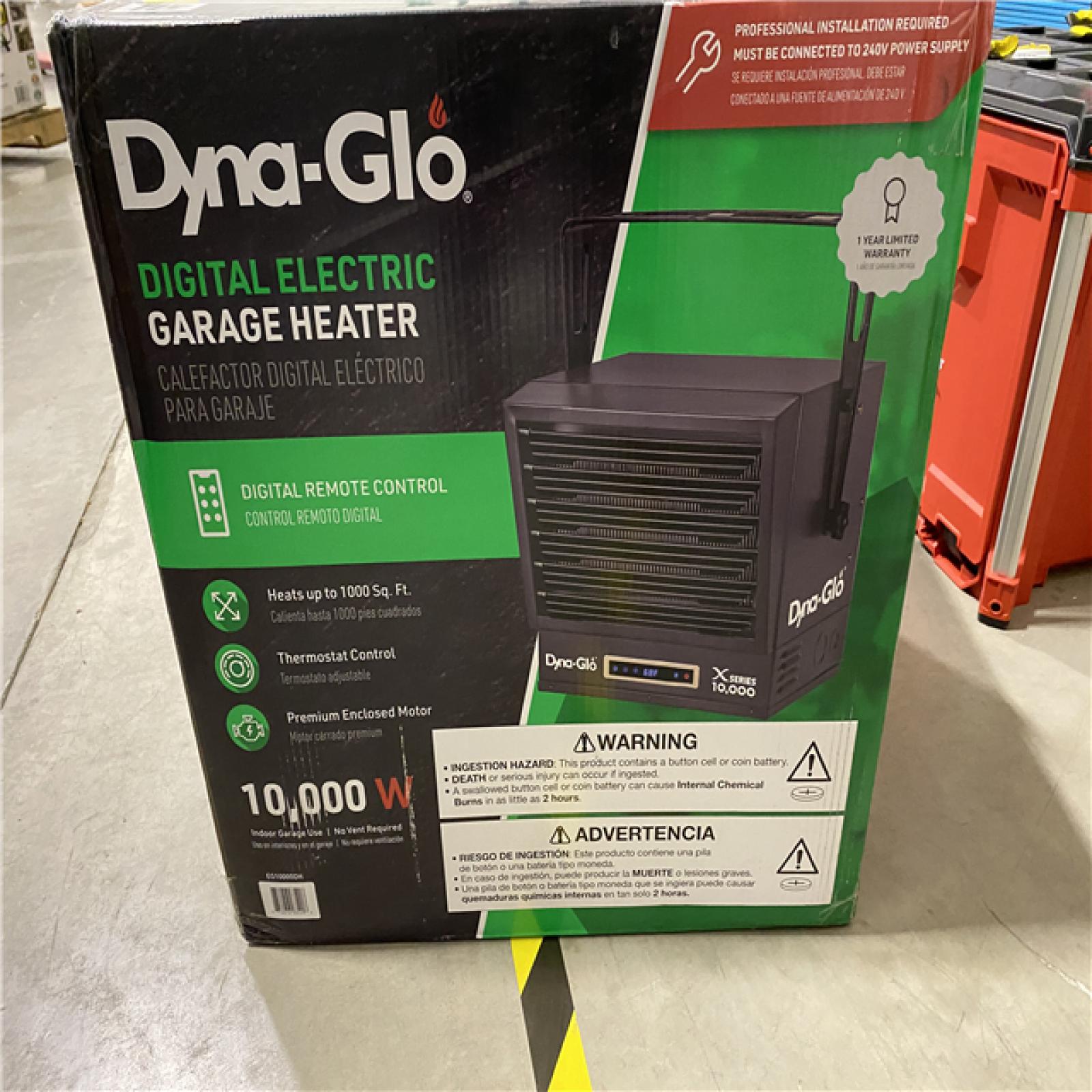 Dallas Location - NEW-  Dyna-Glo 10,000-Watt Dual Heat Electric Garage Heater with Remote