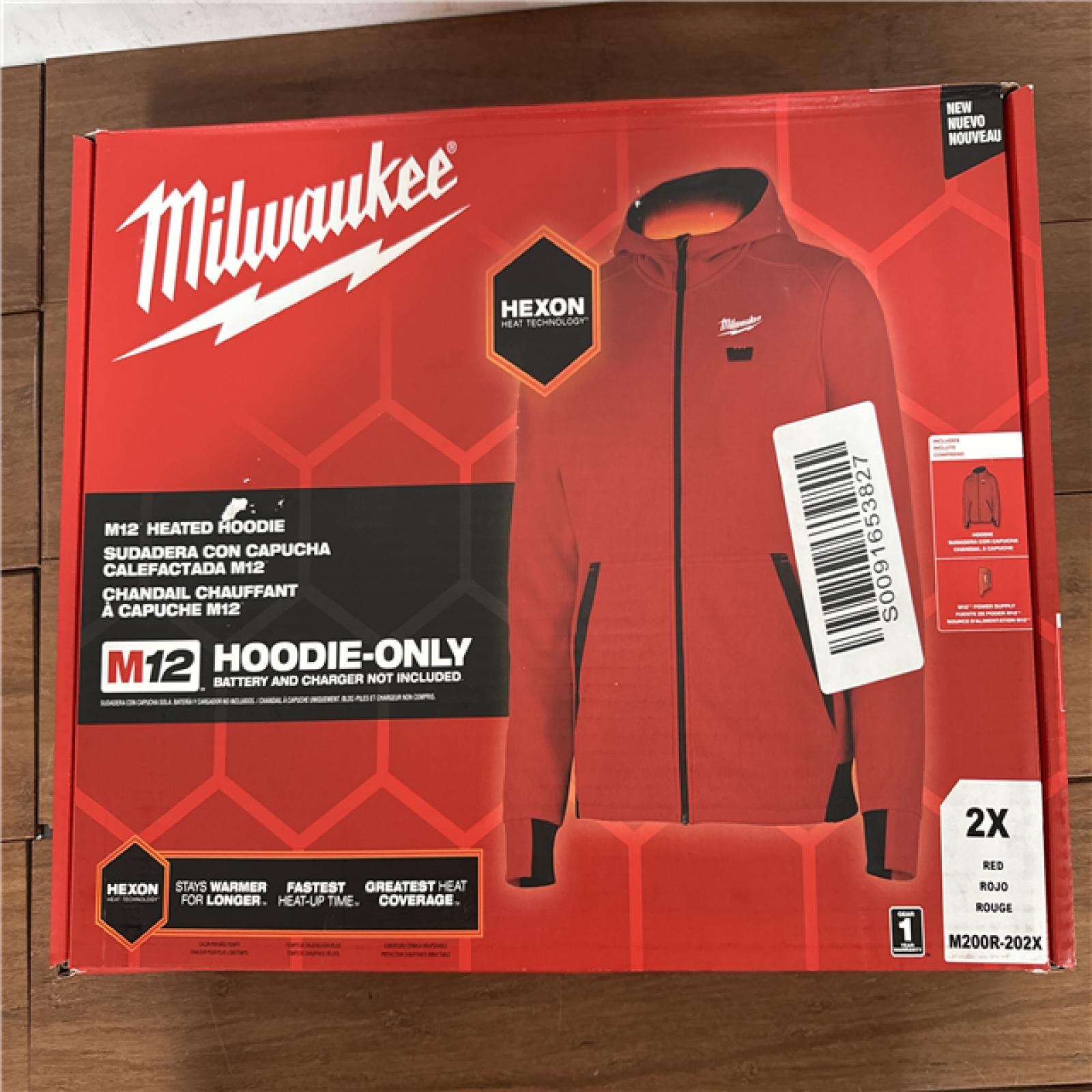 California NEW Milwaukee M12 Heated Hoodie Size 2X Red (No battery)
