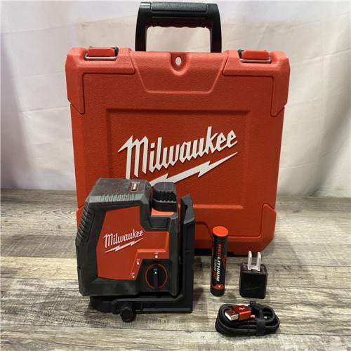 AS-IS Milwaukee 100 ft. REDLITHIUM Lithium-Ion USB Green Rechargeable Cross Line Laser Level Kit