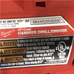 AS-IS Milwaukee FUEL 18V Lithium-Ion Brushless Cordless 1/2 in. Hammer Drill/Driver (Tool-Only)