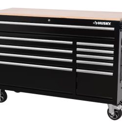 DALLAS LOCATION- AS-IS HUSKY 52 in. W x 20 in. D Standard Duty Black Mobile Workbench Cabinet