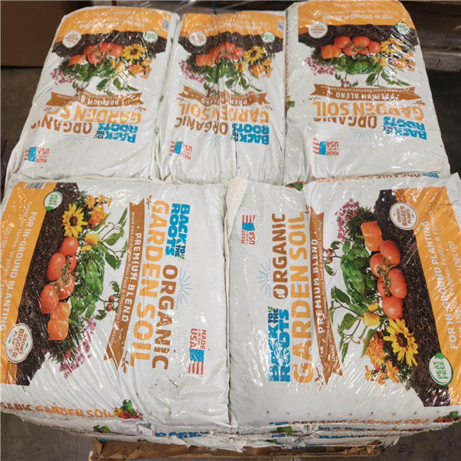 Phoenix NEW Back to the Roots Organic Bulk Garden Soil Pallet (60 1 cu. ft. Bags) Peat-Free  Blended with Organic Fertilizer (50-Bags)