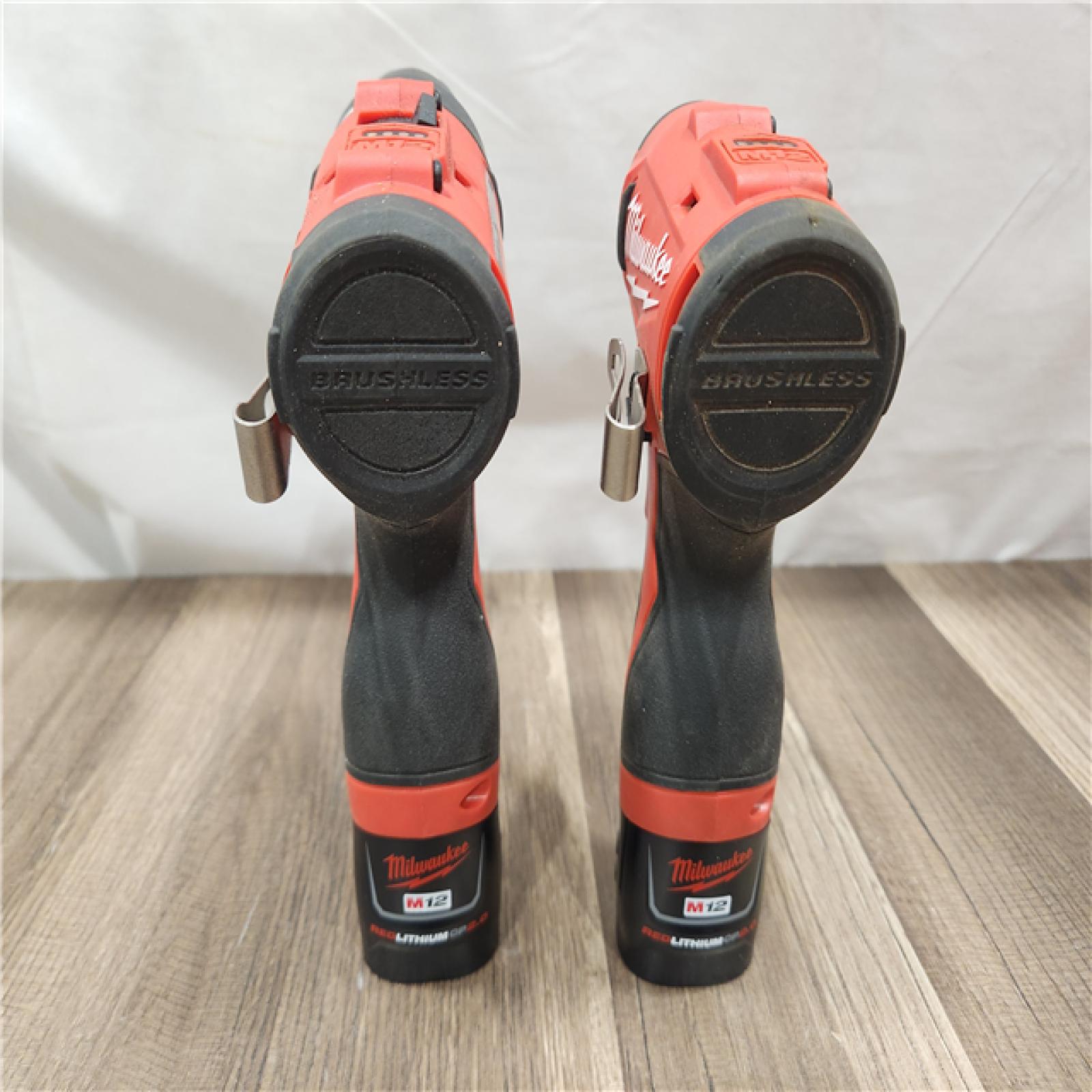 AS-IS- Milwaukee M12 Cordless Brushless 2 Tool Combo Kit