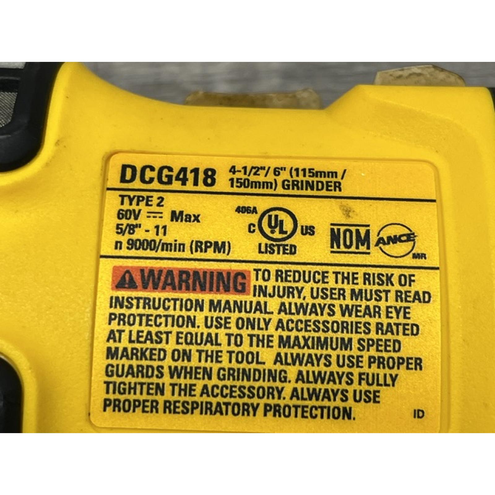 AS-IS DEWALT FLEXVOLT 60V MAX Cordless Brushless 4.5 in. to 6 in. Small Angle Grinder with Kickback Brake (Tool Only)