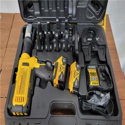 California AS-IS DeWalt Pipe Pressing Tool Kit  Includes (2) Batteries  Charger & Hard Case
