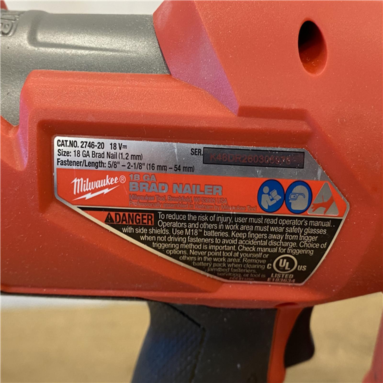 AS-IS Milwaukee FUEL 18-Volt Lithium-Ion Brushless Cordless Gen II 18-Gauge Brad Nailer (Tool-Only)