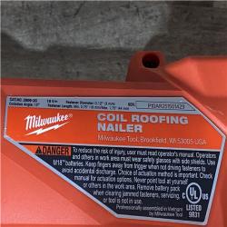 Houston Location AS-IS Milwaukee FUEL 18-Volt Lithium-Ion Brushless Cordless Coil Roofing Nailer (Tool Only)