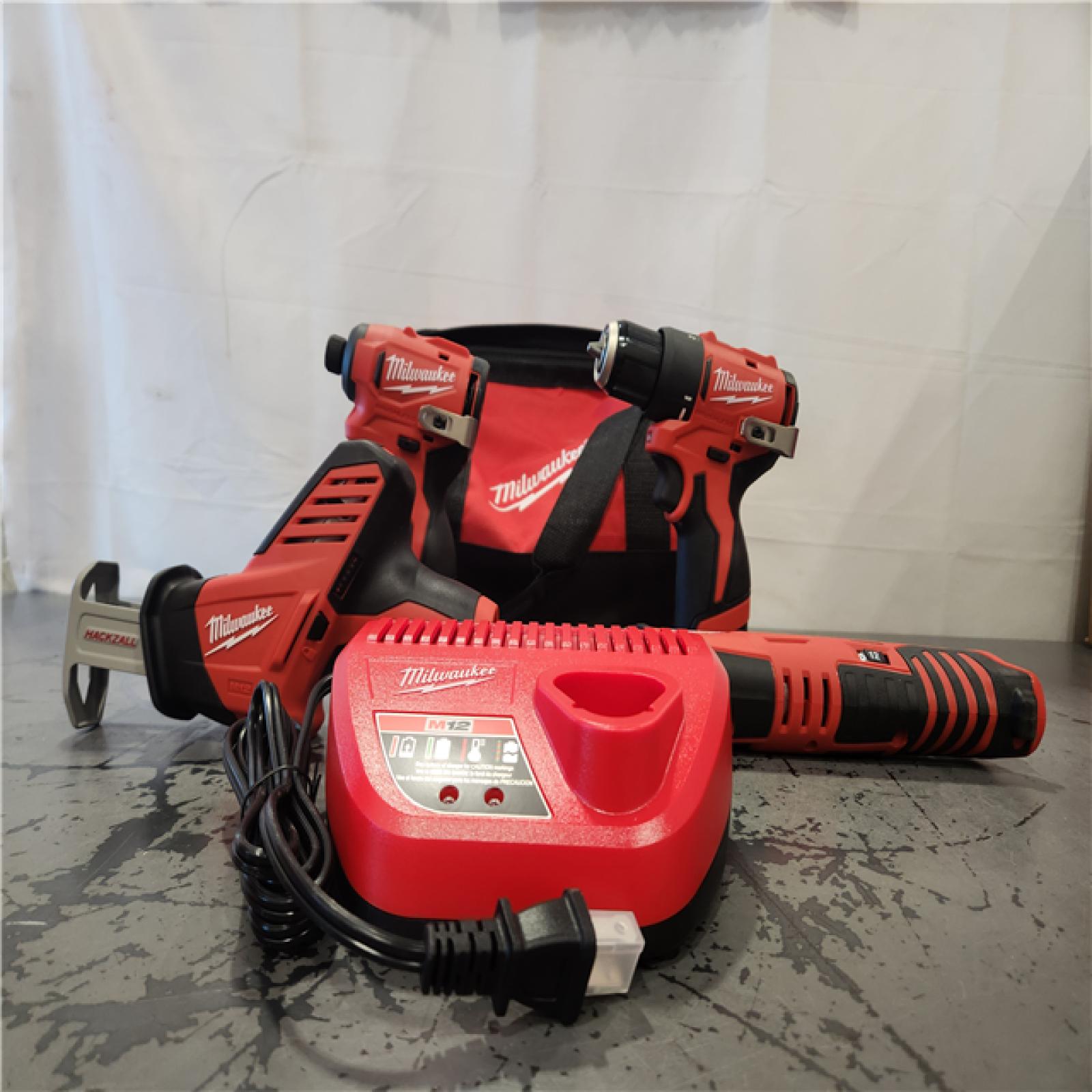 AS-IS- Milwaukee M12 12V Lithium-Ion Brushless Cordless Subcompact Drill and Impact Driver Kit