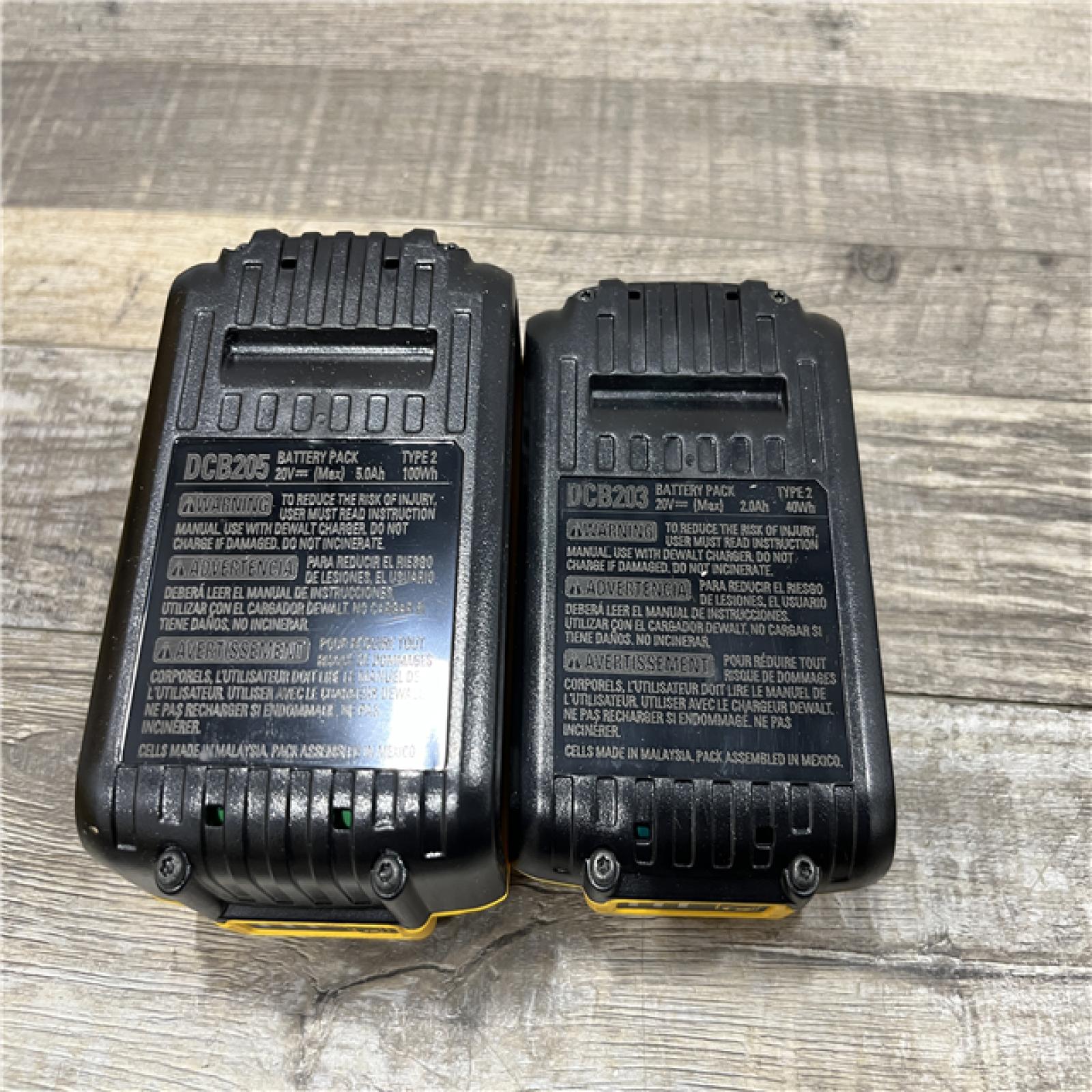 AS-IS DEWALT 20V MAX Lithium-Ion Battery Kit with 5.0Ah and 2.0Ah Battery and Charger