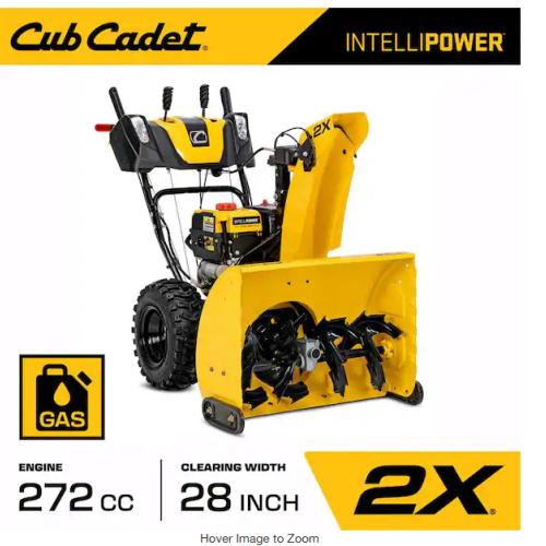 DALLAS LOCATION - Cub Cadet 2X 28 in. 272cc IntelliPower Two-Stage Electric Start Gas Snow Blower with Power Steering and Steel Chute