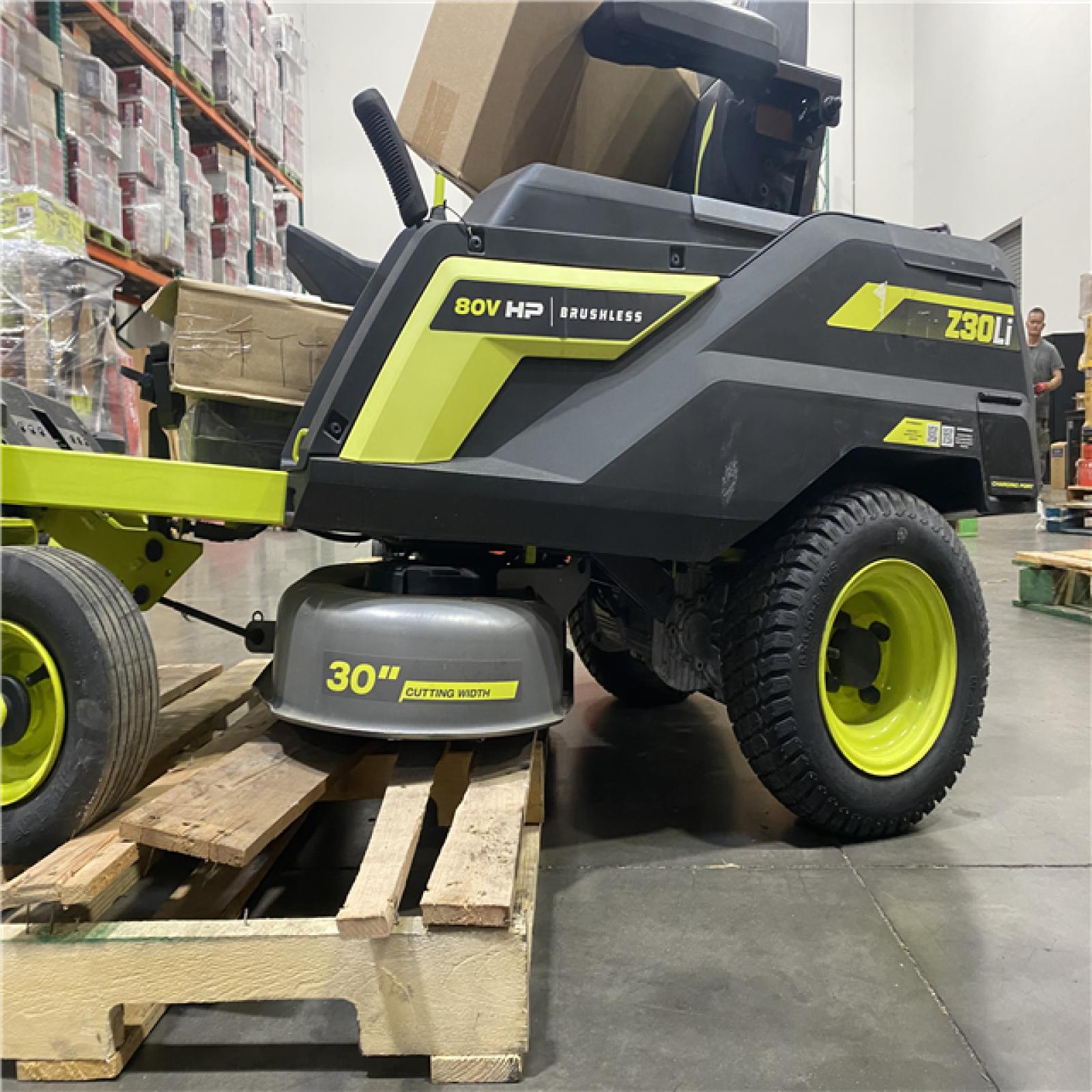 Dallas Location - As-Is RYOBI 80V HP Brushless 30 in.Riding Mower with (2) 80V 10 Ah Batteries and Charger