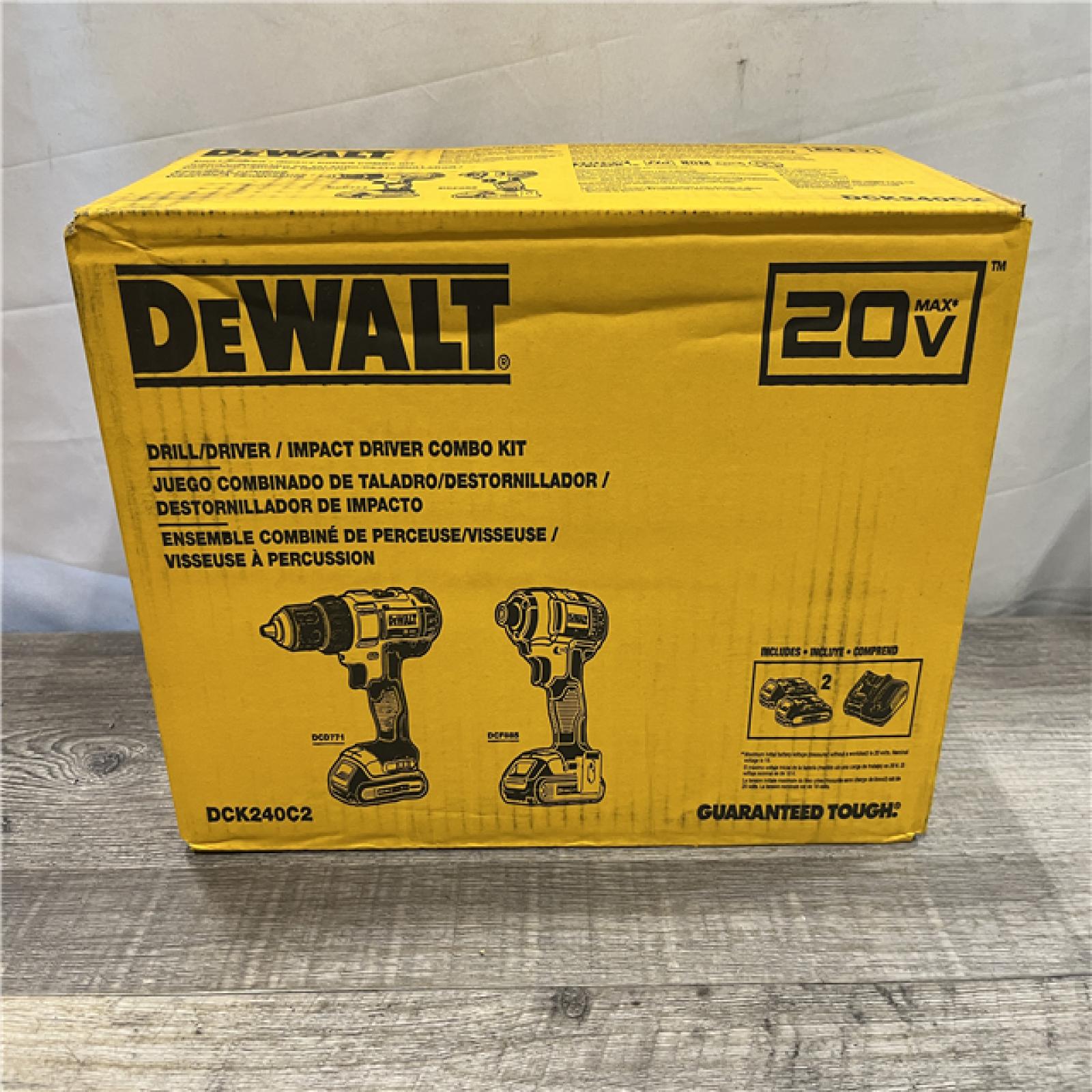 NEW - DEWALT 20V MAX Cordless Drill/Impact 2 Tool Combo Kit