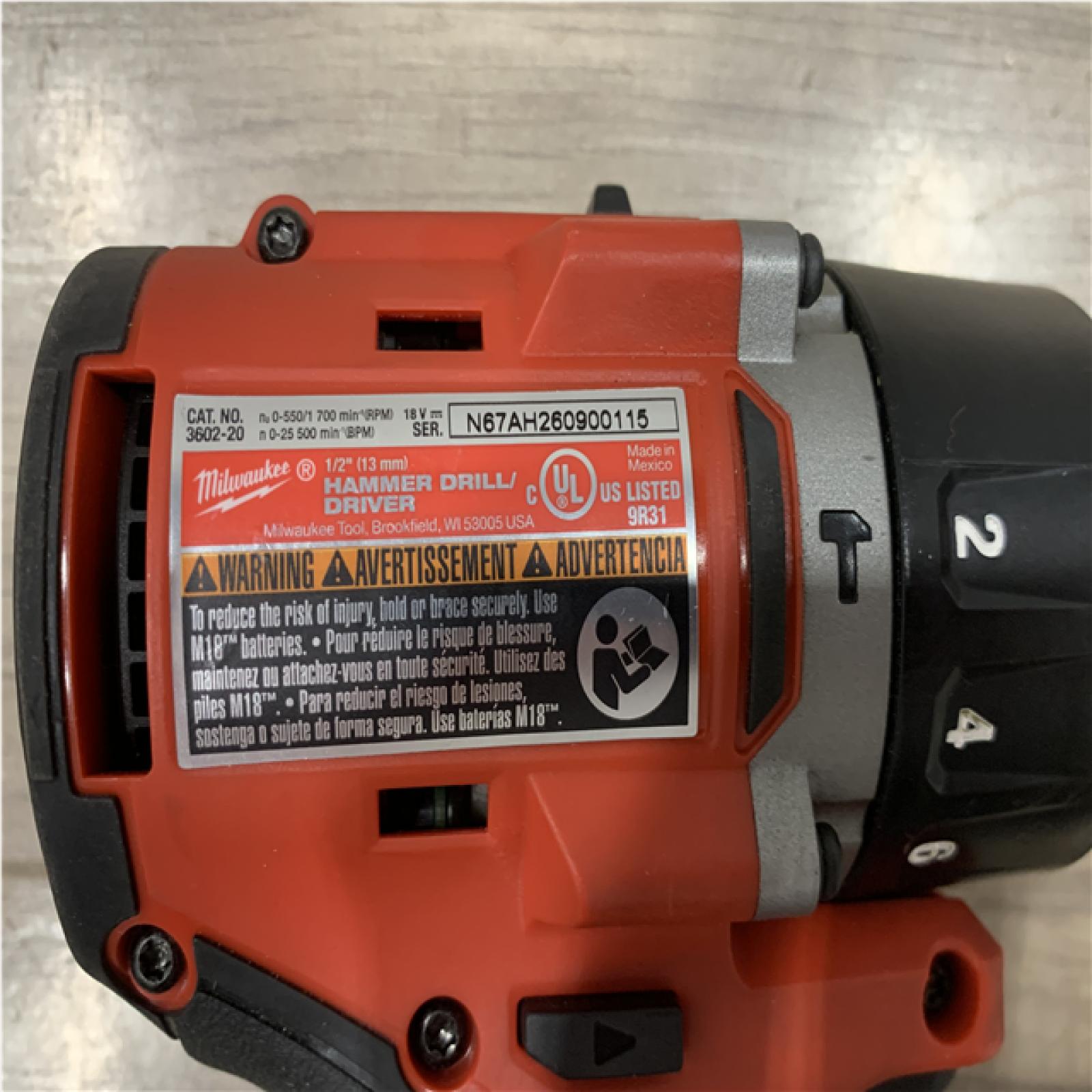 AS-IS Milwaukee 18V Lithium-Ion Brushless Cordless 1/2 in. Compact Hammer Drill/Driver (Tool-Only)