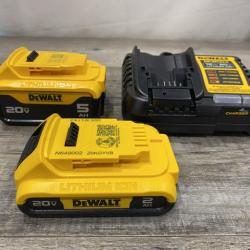 AS-IS DEWALT 20V MAX Lithium-Ion Battery Kit with 5.0Ah and 2.0Ah Battery and Charger