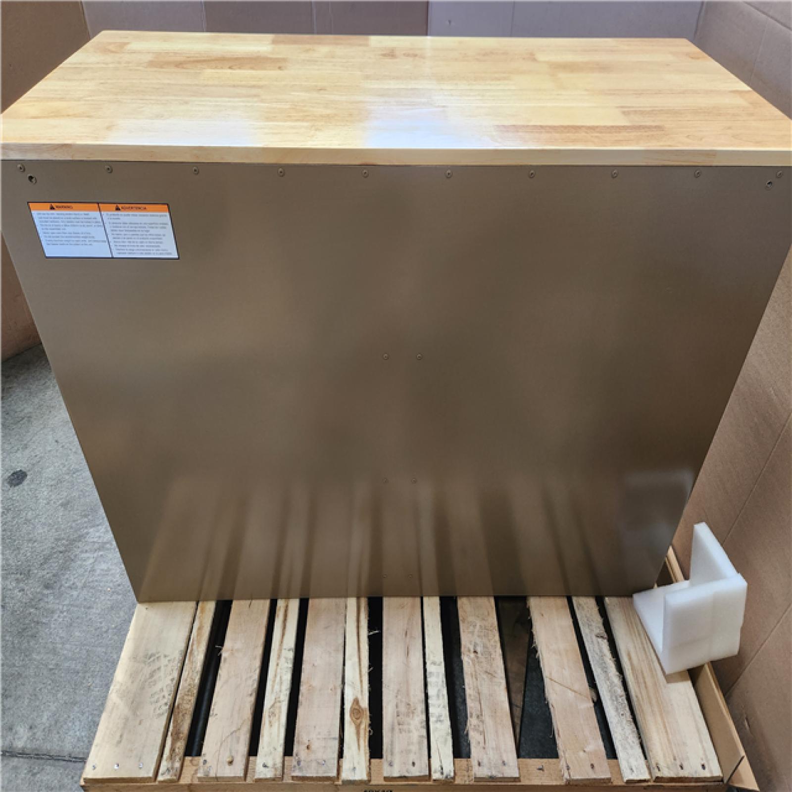 Phoenix NEW Husky Standard Duty 46 in. W x 18 in. D 9-Drawer Gloss Tan Mobile Workbench Cabinet with Solid Wood Top